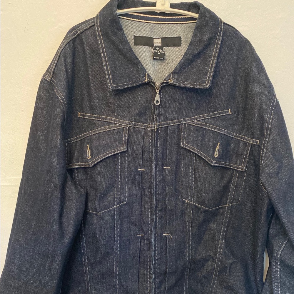 Marithe Francois Gerbaud denim jeans jacket zip up
